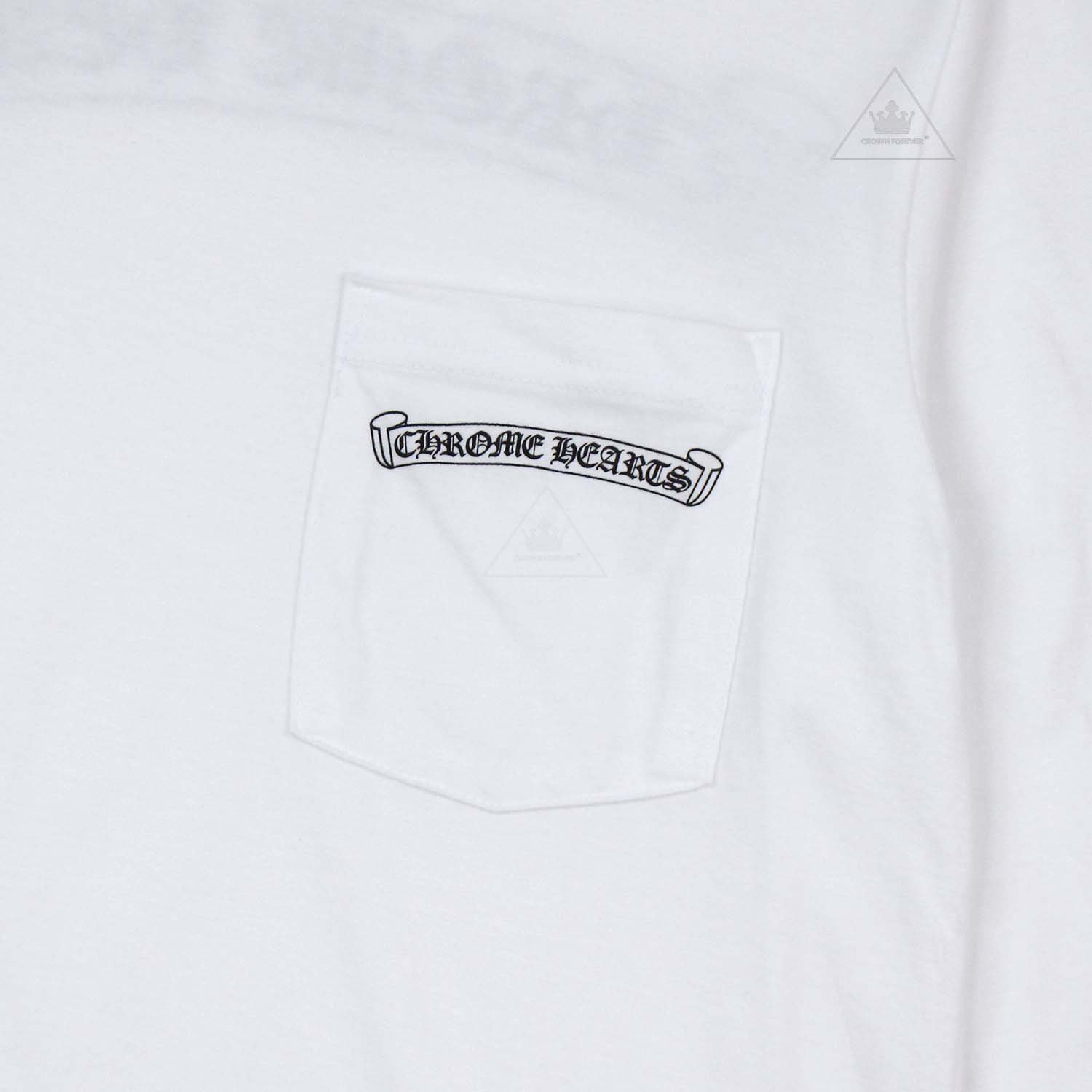 【クロムハーツCH】スクロールラベルプリントロンT・長袖ホワイトTシャツ