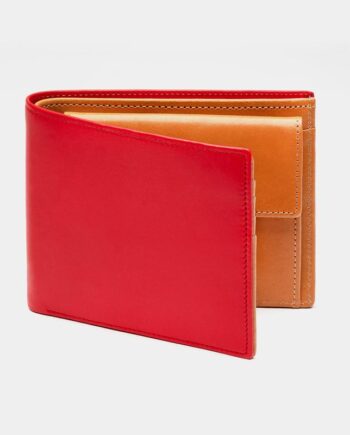 赤とコニャックの財布
